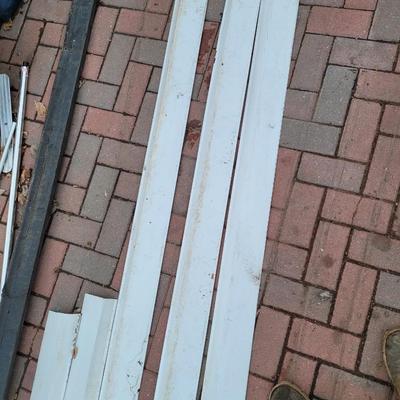 3 white 10 ft drip edge. 2 partials 1 about 5ft one about 6ft