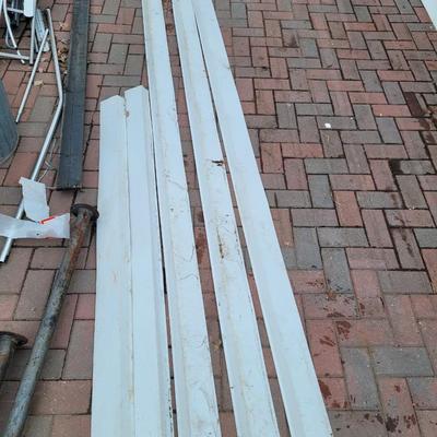3 white 10 ft drip edge. 2 partials 1 about 5ft one about 6ft