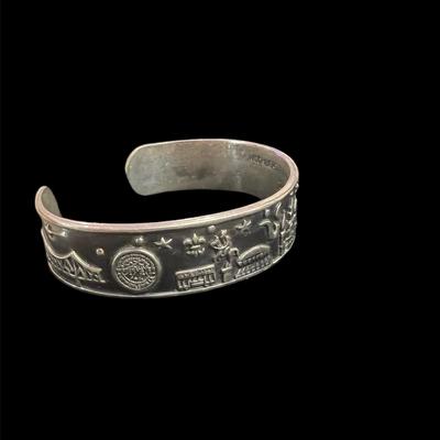 Sterling Silvia~New Orleans Moonlight Collage Cuff bracelet~