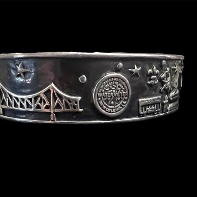 Sterling Silvia~New Orleans Moonlight Collage Cuff bracelet~