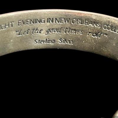 Sterling Silvia~New Orleans Moonlight Collage Cuff bracelet~