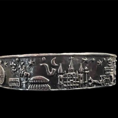 Sterling Silvia~New Orleans Moonlight Collage Cuff bracelet~