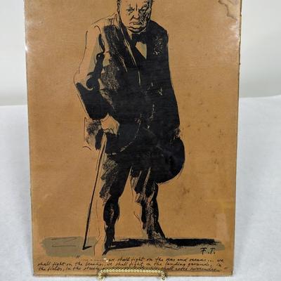 Winston Churchill by Felix Topolski Lithograph Unframed