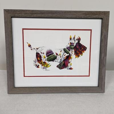 Framed Scottie Art 22 1/2" x 18 1/2"