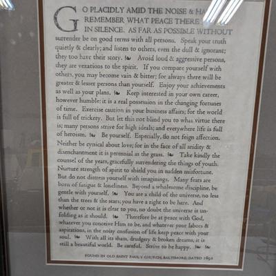 Desiderata And Old St. Paul's Poem
