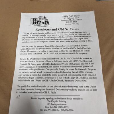 Desiderata And Old St. Paul's Poem