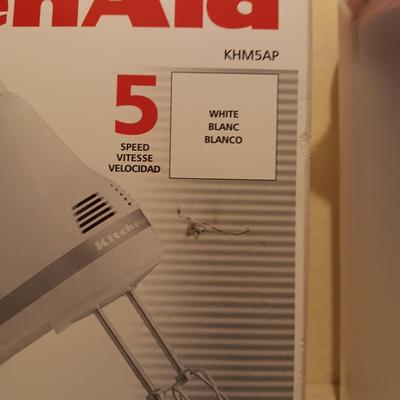 KITCHEN AID HAND MIXER AND 2 PITCHERS
