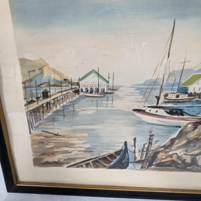 Framed Coastal Inlet Painting 18