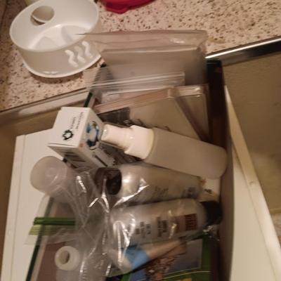 8 BOXES OF KLEENEX, WOUND CARE & TRAVEL SIZE CONTAINERS/TOILETRIES