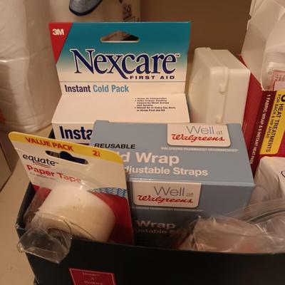 8 BOXES OF KLEENEX, WOUND CARE & TRAVEL SIZE CONTAINERS/TOILETRIES