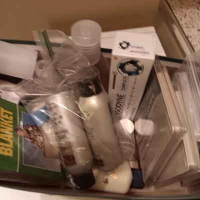 8 BOXES OF KLEENEX, WOUND CARE & TRAVEL SIZE CONTAINERS/TOILETRIES