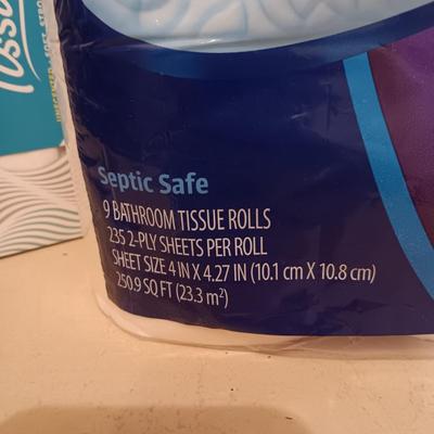 2 BOXES OF KLEENEX AND 8 ROLLS OF TOILET PAPER