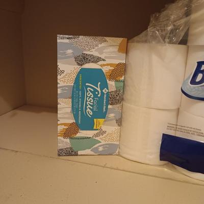 2 BOXES OF KLEENEX AND 8 ROLLS OF TOILET PAPER