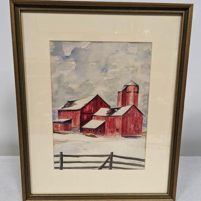 Framed Painting Signed by Artist 16 1/2