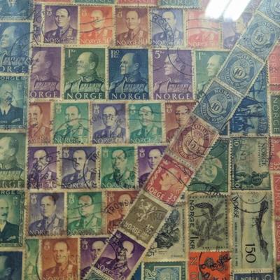 Framed Vintage Stamp Collection
