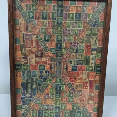 Framed Vintage Stamp Collection