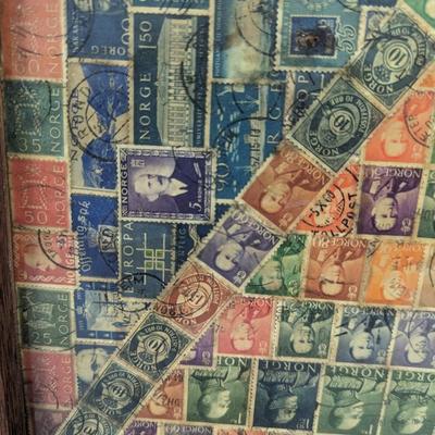 Framed Vintage Stamp Collection
