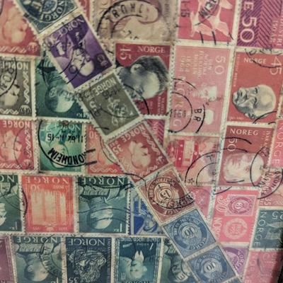 Framed Vintage Stamp Collection