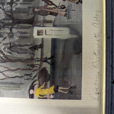 Framed London Westminster Abbey J. Jackson Painting 17" x 13"