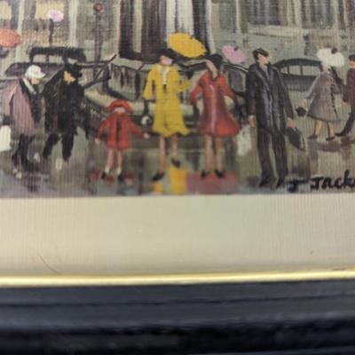 Framed London Westminster Abbey J. Jackson Painting 17" x 13"