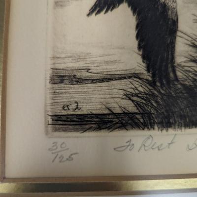 Framed Etching Signed & Numbered 11" x 16"