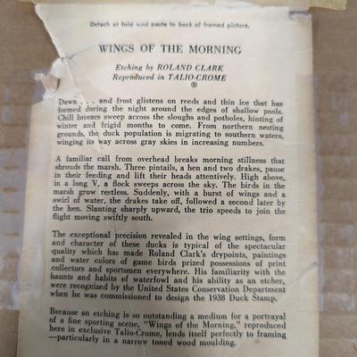 Framed Etching Signed By Roland Clark 13" x 16 3/4"