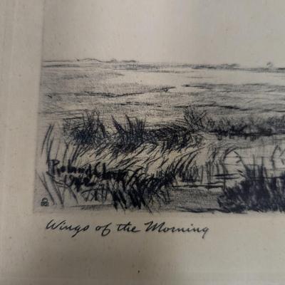 Framed Etching Signed By Roland Clark 13" x 16 3/4"