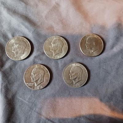 5 EISENHOWER DOLLARS