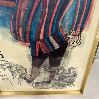 Ben Shahn Exhibition Poster Jester on Horse Shorewood Press NYC