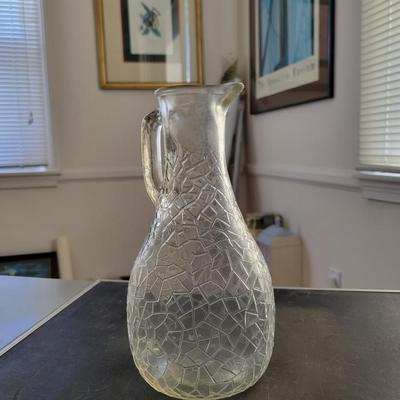 crackle glass pattern pitcher