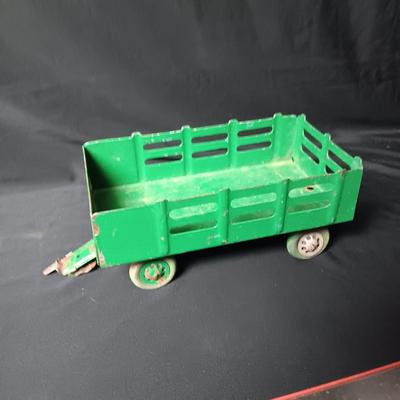 MARX TOY HAY HAULER AND A TIN SIGN