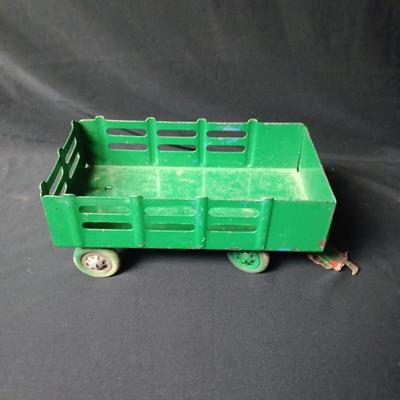 MARX TOY HAY HAULER AND A TIN SIGN