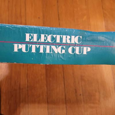 Electric putting cup and bud light glass bank