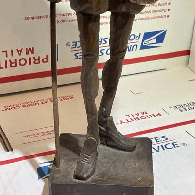 Vintage Folk Art DON QUIXOTE Wood Figurine 13.5" Tall Hand Carved "Man Of La Mancha" in Good Condition.
