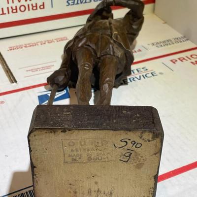 Vintage Folk Art DON QUIXOTE Wood Figurine 13.5" Tall Hand Carved "Man Of La Mancha" in Good Condition.