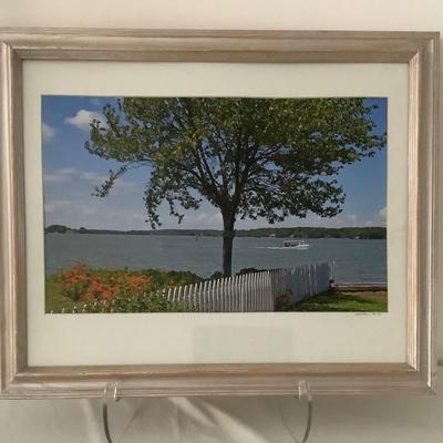 1049 Seascape Framed Photo with Workboat by Fred Stocker