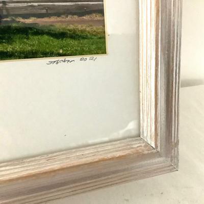 1049 Seascape Framed Photo with Workboat by Fred Stocker