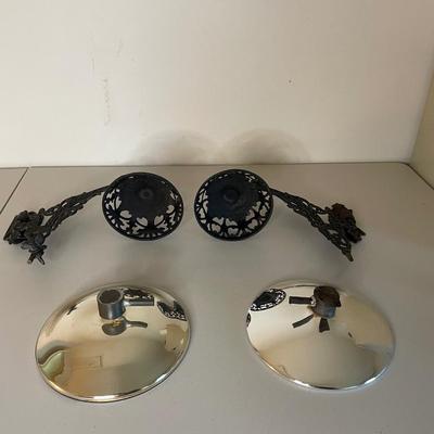 Cast Iron Wall Sconces for Oil Lamps