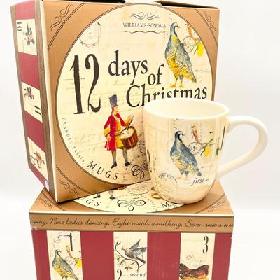 WILLIAMS SONOMA ~ 12 Days Of Christmas Plates & Mugs