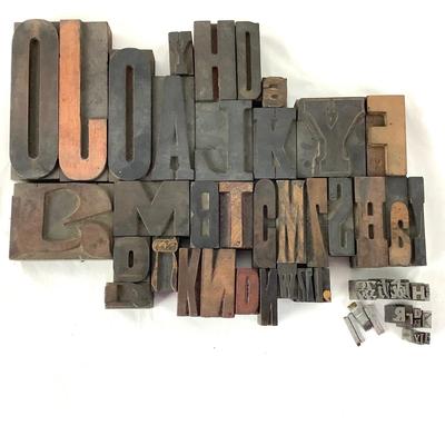 1071 Vintage Letter Printing Press Blocks