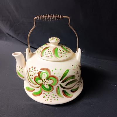 2 HAND PAINTED TEAPOTS