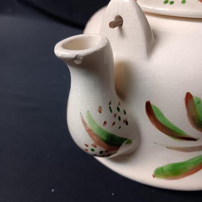 2 HAND PAINTED TEAPOTS