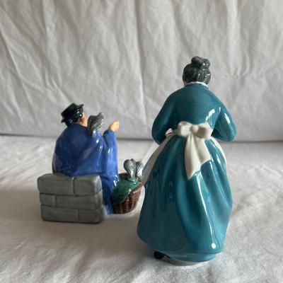 Royal Doulton â€œThe Favouriteâ€ and â€œTuppence A Bagâ€ figurines (DR-DZ)