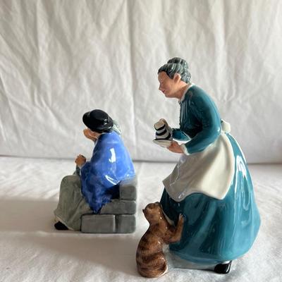 Royal Doulton â€œThe Favouriteâ€ and â€œTuppence A Bagâ€ figurines (DR-DZ)