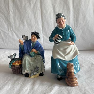 Royal Doulton â€œThe Favouriteâ€ and â€œTuppence A Bagâ€ figurines (DR-DZ)