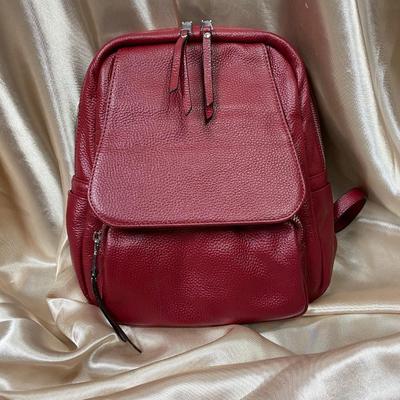 Red Leather Back Pack