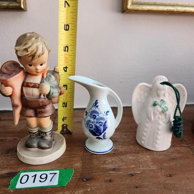 3 Pc Collector Lot Hummel 80Little Scholar Delft Mini Pitcher Belleek Angel Bell