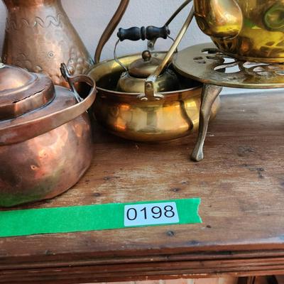 Large Copper Brass Collector Lot Cider Cup Tea pots Hammered Copper Jar