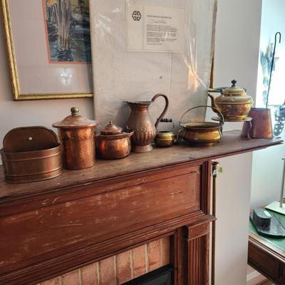 Large Copper Brass Collector Lot Cider Cup Tea pots Hammered Copper Jar