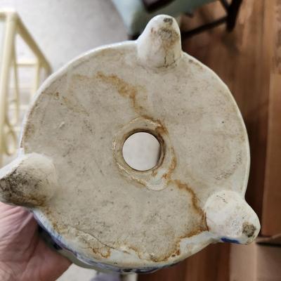 Large Footed Blue White Planter Pot